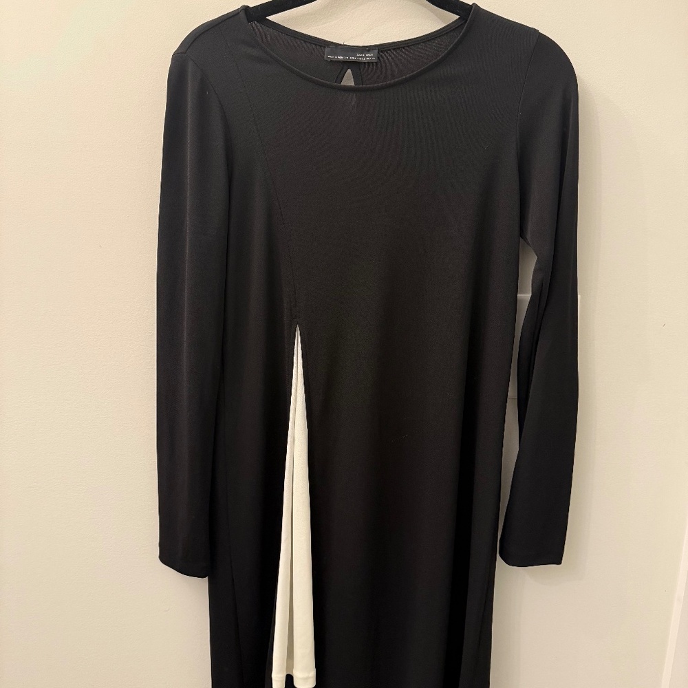 Black A Line Dress w/ white inlay